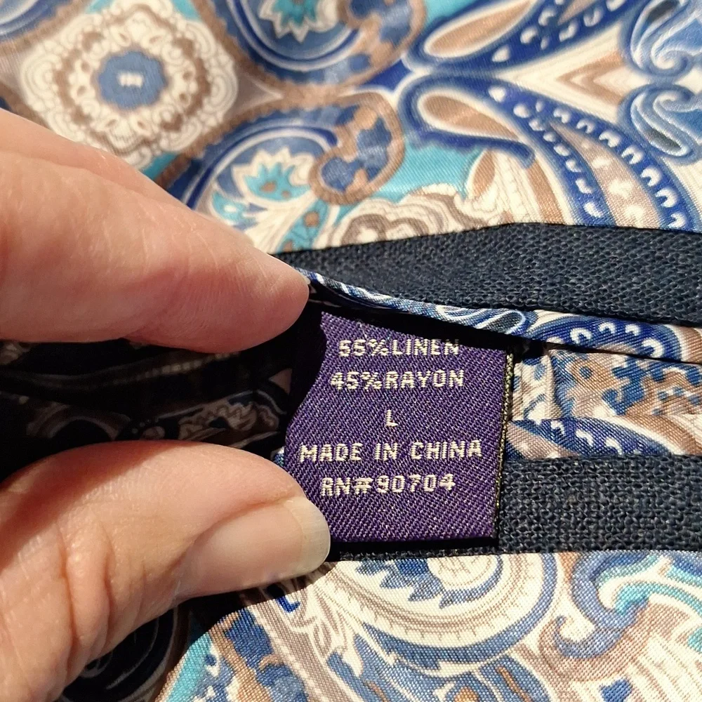 Alan Flusser navy linen blend blazer
